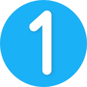 Light blue circle with number 1 to indicate first step to place laundry order